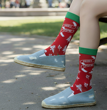 Anyfootwear 5 Pairs One Size 5-11 Mixed Color Set Christmas Socks Cotton Fashion Nature Woman Skateboard Oil Paitiing