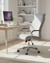 Anyseat Grey Velvet Office Chair Cover – Zippered Stretchable High‑Back Slipcover Protector