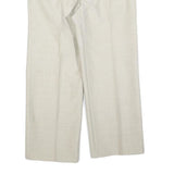 COSMO Womens Wool Blend Cream Regular Straight Trousers W30 L27 Classic Zip