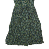 JCC Womens Green Floral Cotton Blend Day Dress Short Sleeve S Summer