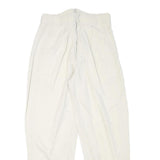 CHEEHS Mens Linen Blend White Relaxed Trousers Zip W28 L27 Casual Summer Wear