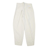 CHEEHS Mens Linen Blend White Relaxed Trousers Zip W28 L27 Casual Summer Wear