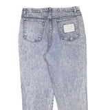 Womens Regular Fit Blue Denim Rinse Jeans W32 L27 Cotton Blend Zip Pockets