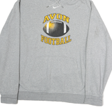 NIKE Mens Grey Avon Football Cotton Pullover Hoodie XL Sports Drawstring
