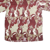 CONSENSUS Mens Red & Cream Floral Rayon Shirt XL Hawaiian Print Casual Summer