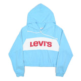 LEVI'S Womens Blue & White Hoodie L Cotton Blend Casual Stylish Hooded