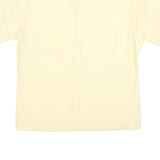 JC PENNEY Mens Cream Short Sleeve Button Shirt L Casual Polyester Blend