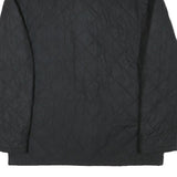 BARBOUR Mens Black Quilted Jacket L Polyester Blend Button Closure Classic Fit
