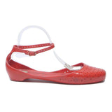 ISABELA CAPETO Womens Red Synthetic Ankle Strap Flats UK 6 Stylish Comfortable