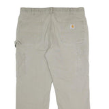 CARHARTT Mens Relaxed Fit Beige Cotton Blend Trouser W38 L30 Workwear Zip