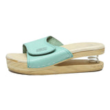 JRUBIO Womens Leather Slider Sandals Blue UK 9 Comfortable Casual Spring Heel