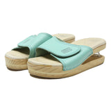 JRUBIO Womens Leather Slider Sandals Blue UK 9 Comfortable Casual Spring Heel