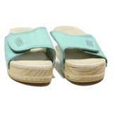 JRUBIO Womens Leather Slider Sandals Blue UK 9 Comfortable Casual Spring Heel