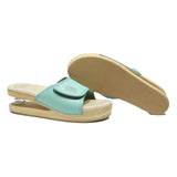 JRUBIO Womens Leather Slider Sandals Blue UK 9 Comfortable Casual Spring Heel