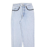 BASIC BLUES Womens Regular Fit Light Blue Denim Jeans W26 L30 Embroidered Detail