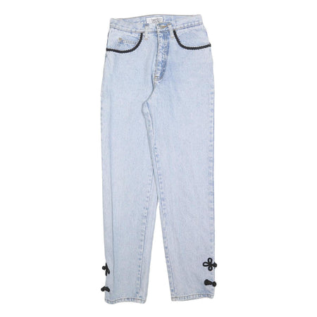 BASIC BLUES Womens Regular Fit Light Blue Denim Jeans W26 L30 Embroidered Detail