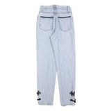 BASIC BLUES Womens Regular Fit Light Blue Denim Jeans W26 L30 Embroidered Detail