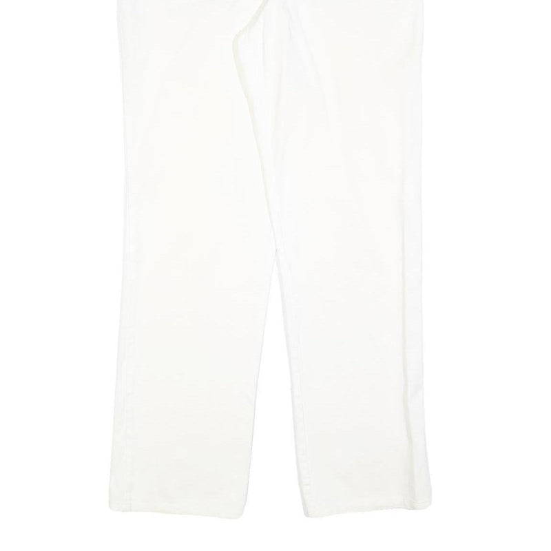 Womens White Regular Fit Straight Leg Denim Cotton Blend Jeans W30 L32 Classic