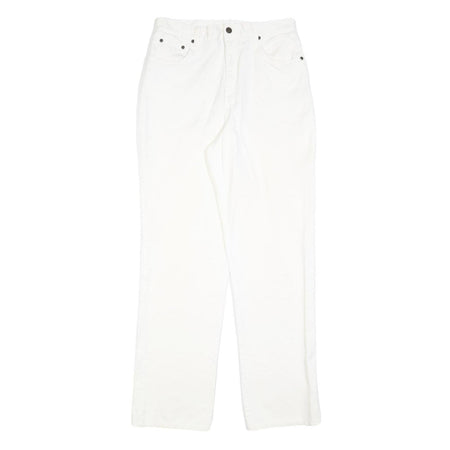 Womens White Regular Fit Straight Leg Denim Cotton Blend Jeans W30 L32 Classic