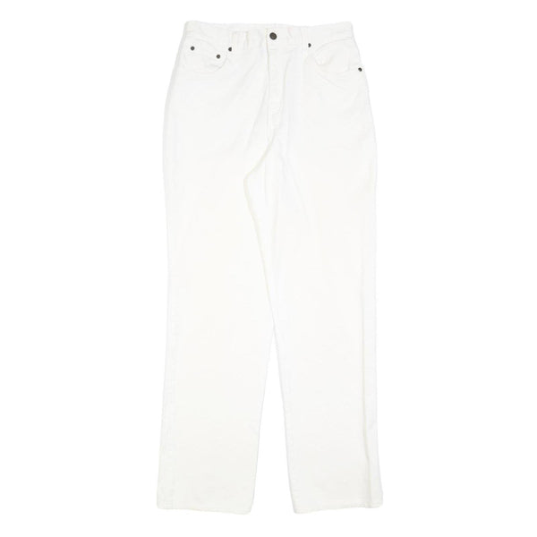 Womens White Regular Fit Straight Leg Denim Cotton Blend Jeans W30 L32 Classic