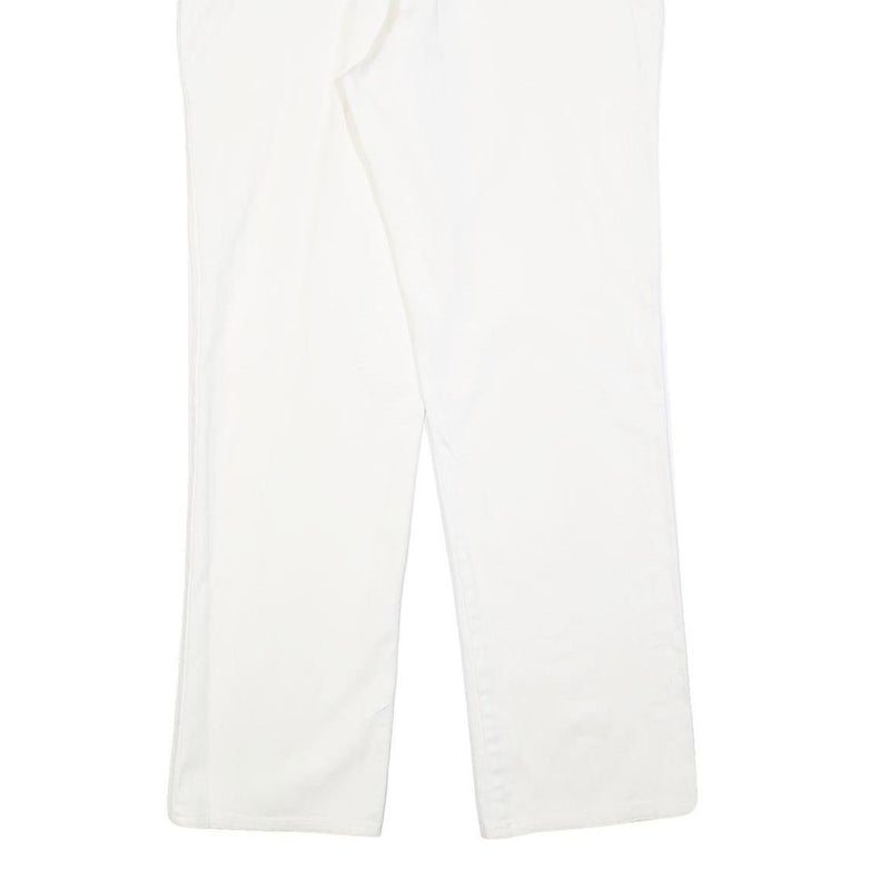 Womens White Regular Fit Straight Leg Denim Cotton Blend Jeans W30 L32 Classic