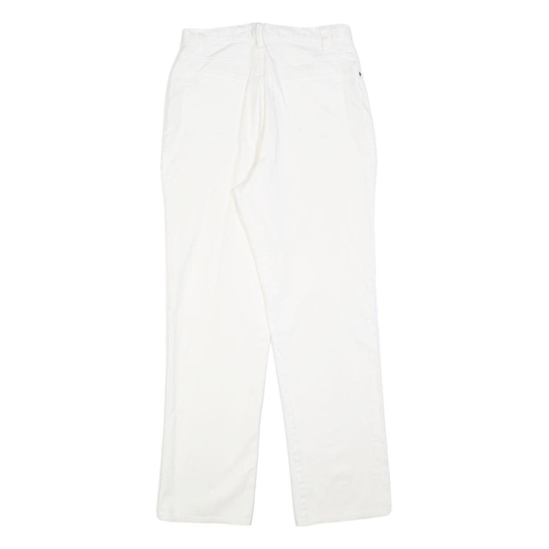 Womens White Regular Fit Straight Leg Denim Cotton Blend Jeans W30 L32 Classic