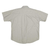 HILLS & ARCHER Mens Beige Cotton Shirt M Short Sleeve Casual Classic