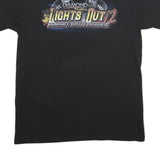 Mens Black Graphic T-Shirt S Short Sleeve Crew Neck Race Car Print