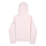 DIESEL Womens Pink Quilt Jacket M Polyester Hooded Zip Casual Lightweight
