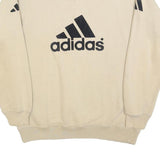 ADIDAS Mens Beige Cotton Blend Crew Neck S Logo Sweatshirt Casual Sport