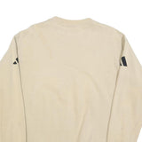 ADIDAS Mens Beige Cotton Blend Crew Neck S Logo Sweatshirt Casual Sport