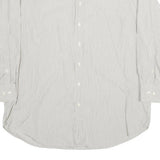 NAUTICA Mens White & Grey Stripe Regular Fit XL Cotton Shirt Long Sleeve Button