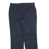 DICKIES Womens Regular Navy Blue Cotton Blend Trousers W30 L30 Zip Closure