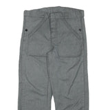 Mens Cotton Blend Grey Regular Fit Straight Leg Trousers W34 L29 Casual Workwear