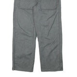 Mens Cotton Blend Grey Regular Fit Straight Leg Trousers W34 L29 Casual Workwear