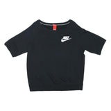 NIKE Mens Black Crew Neck L Polyester Blend Short Sleeve Sweatshirt