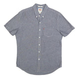 LEVI'S Mens Blue Cotton Short Sleeve Shirt M Casual Button-Down Pocket