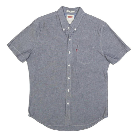 LEVI'S Mens Blue Cotton Short Sleeve Shirt M Casual Button-Down Pocket