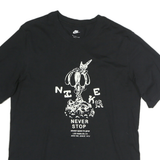 NIKE Mens Black Graphic T-Shirt S Short Sleeve Crew Neck Never Stop Print