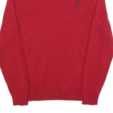 CHAPS Mens Red Plain Crew Neck Basic Knit Jumper M Classic Cotton Warmwear