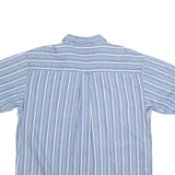BUGLE BOY Mens Blue & White Striped Cotton Short Sleeve Shirt XL Casual