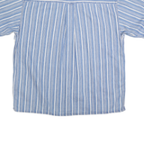 BUGLE BOY Mens Blue & White Striped Cotton Short Sleeve Shirt XL Casual