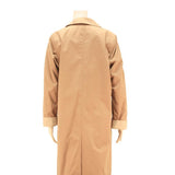 VALMELINE Womens Beige Classic Button Jacket L Polyester Blend Long Sleeve Plain