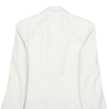 BREISACHER Mens White Pinstripe Jacket S Woven Button Closure Classic Fit Blazer