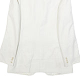 BREISACHER Mens White Pinstripe Jacket S Woven Button Closure Classic Fit Blazer