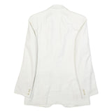 BREISACHER Mens White Pinstripe Jacket S Woven Button Closure Classic Fit Blazer