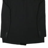 ESKA Womens Black Wool Blend Blazer Jacket L Satin Lapel Button Closure Tailored