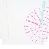 VANS Mens White & Pink Tie Dye Long Sleeve Crew Neck Cotton Blend L T-Shirt