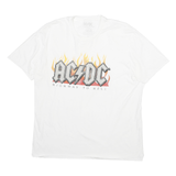 AC DC Mens White Highway To Hell Graphic T-Shirt XL Short Sleeve Crew Neck Rock