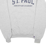 CHAMPION Mens Grey St Paul Christian Academy Crew Neck S Cotton Blend Sweatshirt